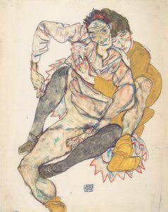 Couple assis - Egon Schiele